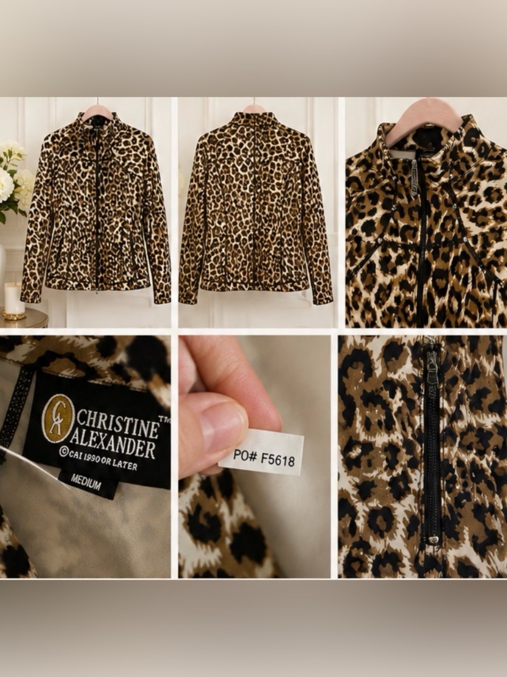 Christine Alexander Leopard Print Rhinestone ZipUp Jacket - Picture 4 of 4